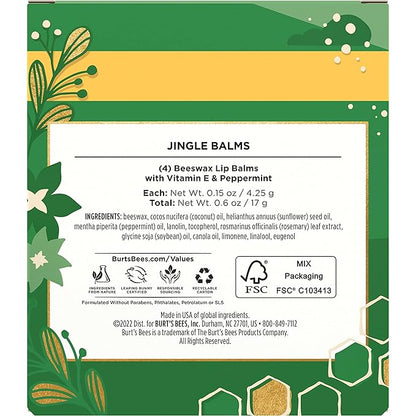 Burt's Bees Christmas Gifts, 4 Lip Balm