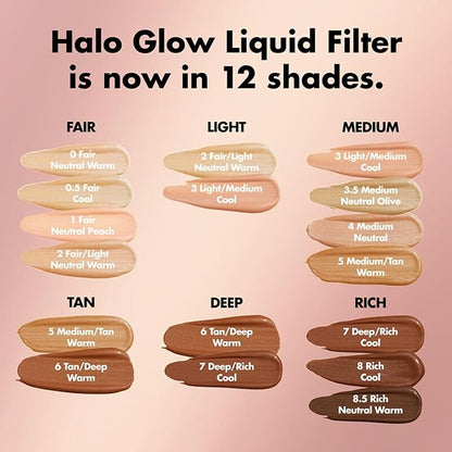 e.l.f. Halo Glow Liquid Filter, Complexion Booster For 3.5 Medium