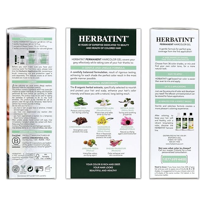 Herbatint Permanent Haircolor Gel, 6C