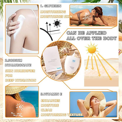 Hydrating Face Sunscreen,Tinted Moisturizer with SPF50 PA+,Lightweight Facial Sunscreen Long Lasting Sunblock,Soft Cream Texture,Face Primer,All-Day Wear