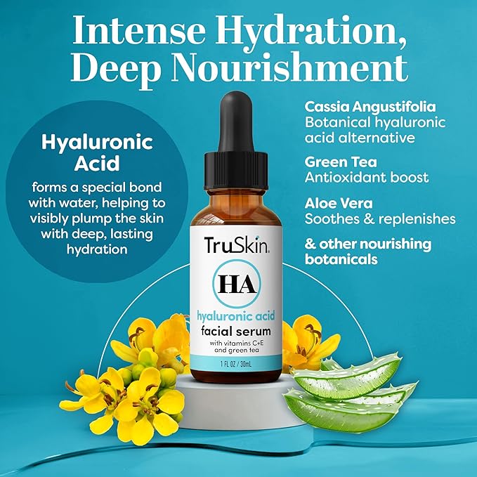 TruSkin Face Serum Trio – Hyaluronic Acid, Vitamin C & Retinol Serum for Face – Anti Aging Skin Care Set for Women – Skincare for Bright, Smooth, Hydrated & Firmer-Looking Skin, 1 fl oz, 3 Bottles