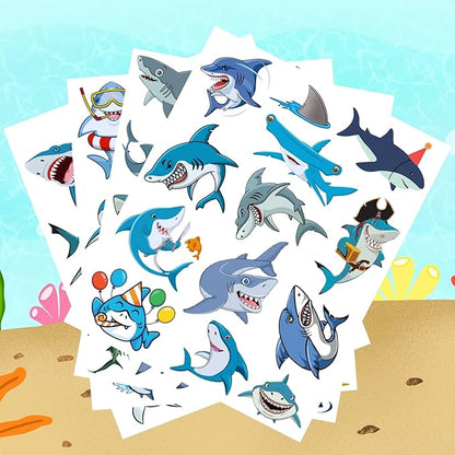 Shark Temporary Tattoos - Shark Birthday Decorations Supplies Outdoor Activity