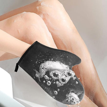 Self Tanning Mitt Applicator Kit, Bronze Tan Self Tanning Mitt Self Tanner Mitt With Thumb Machine Washable and Reusable Back Applicator Mitt, Ultra Soft and Streak Free(Black)