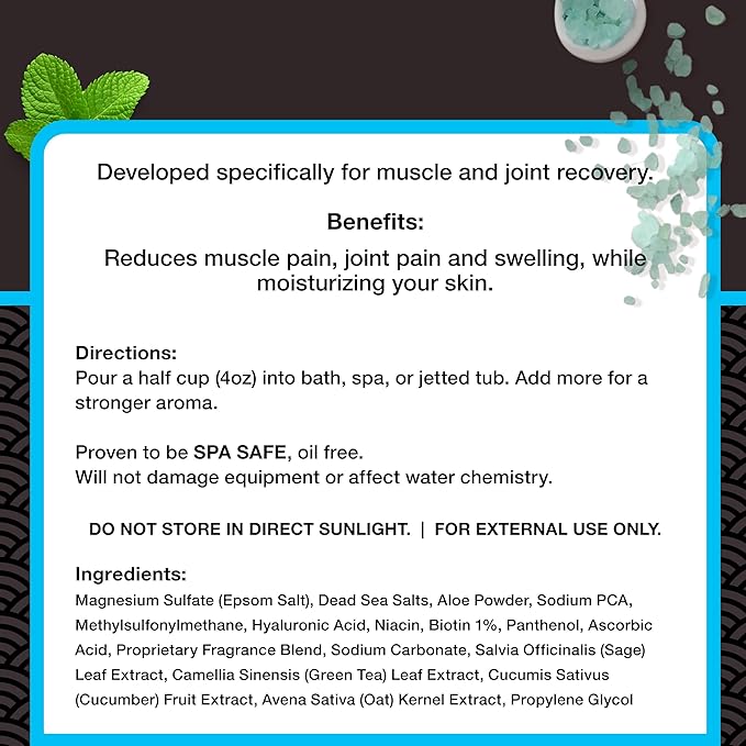 Relax Spa & Bath, Epsom & Dead Sea Salts, Aromatherapy Bath Salts for Hot Tub, Bath, or Spa, Infused with Magnesium, 3 Pack, Athletic Soak Therapy