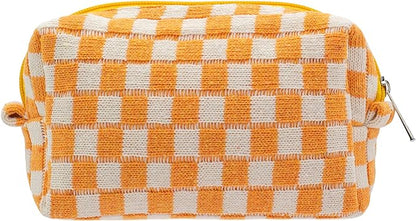 Pazimiik checkered makeup bag for