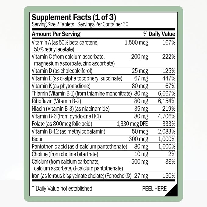 Women’s Multivitamin | Daily Supplement with Essential Vitamins, Minerals & Iron | Supports Immunity, Heart Health, Bone Health, Energy & Mood | Major Allergen - Free | 60 Tablets