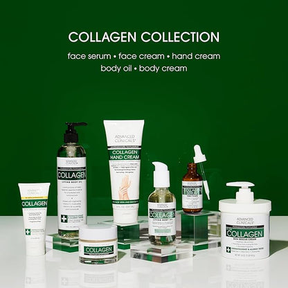 Advanced Clinicals Collagen Serum For Face | Visible Anti Aging Collagen Peptide Serum + Hyaluronic Acid Moisturizer Improves Look Of Wrinkles, Dry Skin, & Fine Lines, No added Fragrance, 2-Pack