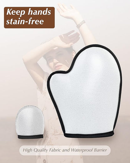3 Pcs Self Tanning Mitt Applicator, Self Tanner Mitt Applicator kit, Self Tanning Mit With Thumb And Back Lotion Applicators for Back, Ultra Soft Tanning Glove For Self Tan Mitt Applicator
