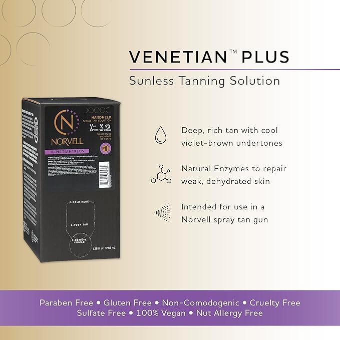Norvell Premium Sunless Tanning Solution - Venetian Plus, 128 Fl Oz