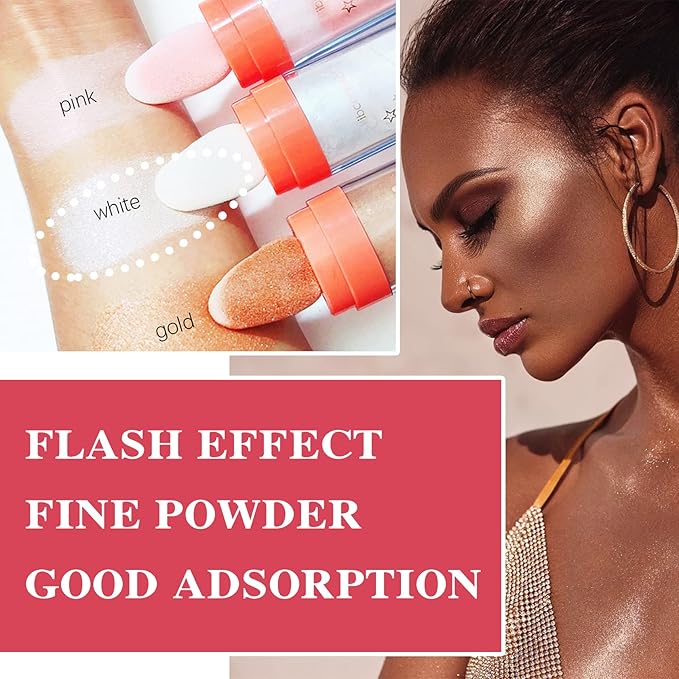 Polvo De Hadas Highlighter Powder Stick Body Face Makeup Gift-White