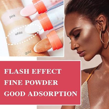 Polvo De Hadas Highlighter Powder Stick Body Face Makeup Gift-White