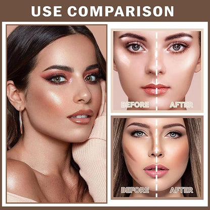 Bronzer Stick Highlighter Stick Cream Contour Stick Makeup,2PCS Beginner-Light Medium