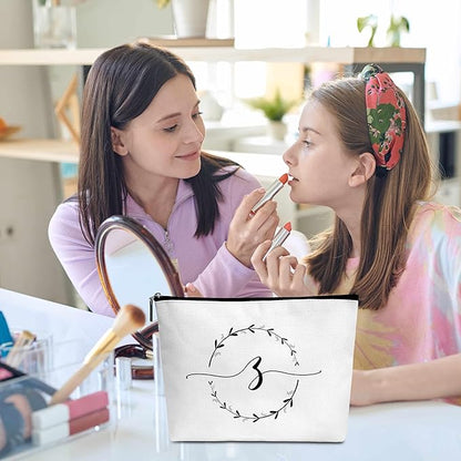 Monogram makeup bag letter toiletry