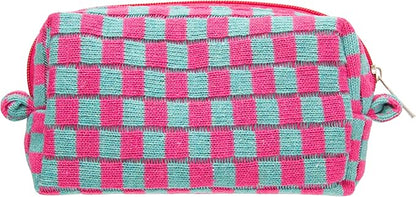 Pazimiik checkered makeup bag for