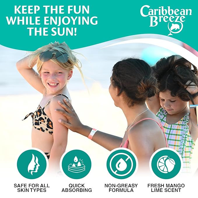 Reef Friendly Kids Sunscreen Lotion SPF 50, Mango Lime Scent Body Sunscreen Lotion, Rich in Anti Oxidants, Water Resistant Up to 80 Minutes, Broad Spectrum Body Lotion with Sunscreen, 4 oz, 2 Pack