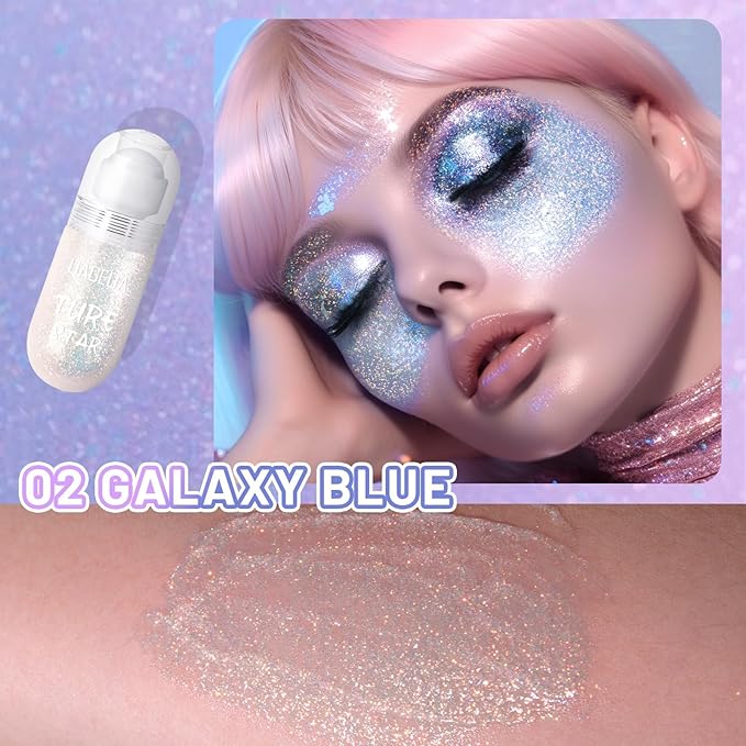 DAGEDA Body Glitter Gel, Roll-on Face Glitter for (Galaxy Blue)
