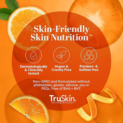 TruSkin Vitamin C Serum For Face – Anti Aging Formula with Vitamin C, Hyaluronic Acid, Vitamin E – Brightening Serum – Improve Appearance of Dark Spots, Tone, Fine Lines & Wrinkles, 2 Fl Oz