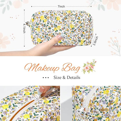 Soidram quilted makeup bag floral