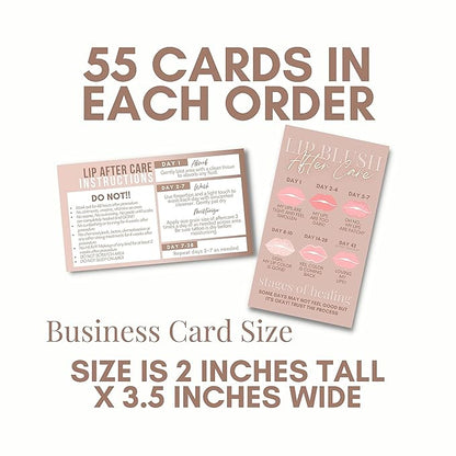 Lip Blush Aftercare Instruction Cards |