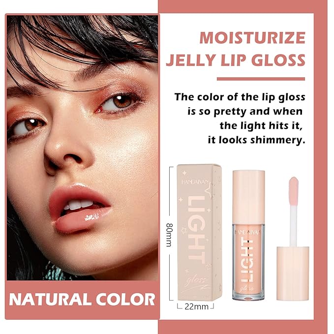 CAHIUYOA Plumping Moisturizing Lip Gloss Lipgloss,Nude Lip Gloss Lip Stain Long Lasting Waterproof,Shine Glossy Liquid Lipstick for Women Girls Lip Makeup Gift - 05