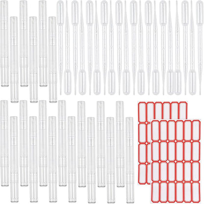 Framendino, 20 Pack Cuticle Oil Pens Empty Transparent Twist Pens with Brush Tip Liquid Tube Stickers
