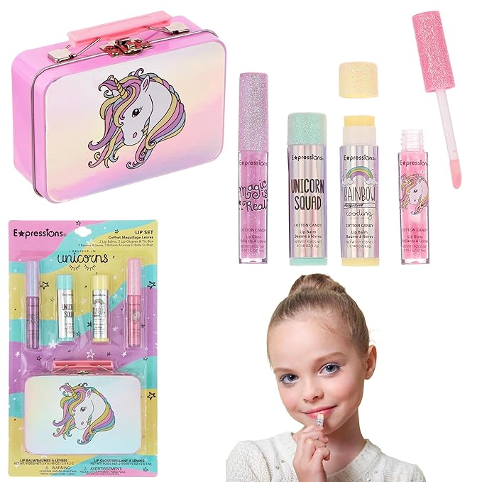Expressions - 5pc Cosmetics Lip Kit For Kids Glosses,