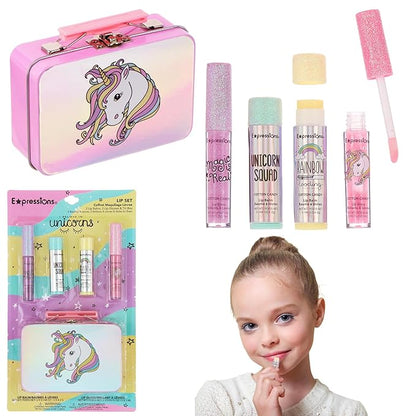 Expressions - 5pc Cosmetics Lip Kit For Kids Glosses,