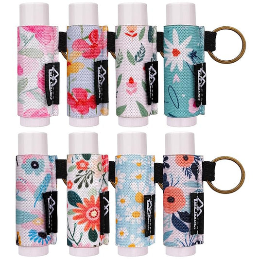 WK IEASON 8PCS Lip Balm Holder Keychain Bulk Gloss