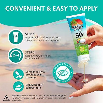 Reef Friendly Kids Sunscreen Lotion SPF 50, Mango Lime Scent Body Sunscreen Lotion, Rich in Anti Oxidants, Water Resistant Up to 80 Minutes, Broad Spectrum Body Lotion with Sunscreen, 4 oz (120 ml)