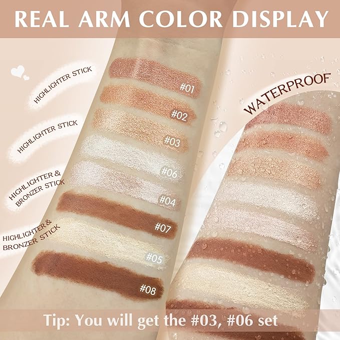2 Pcs Cream Contour Stick Makeup Kit, Cream
