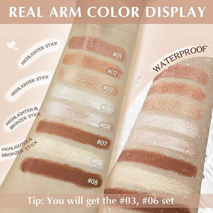 2 Pcs Cream Contour Stick Makeup Kit, Cream