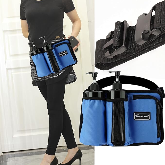 3KD9D Blue Massage Oil Bottle Bag - Lotion Holster for Therapist