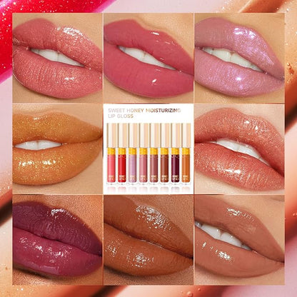 Colored Moisturizing Lip Gloss,Honey Lip Gloss Essence Non-sticky& Moisturizing