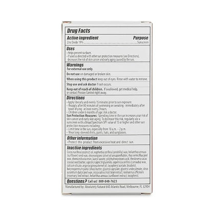 SPF 50 Mineral Sunscreen Stick with Rose Hips Oil, Cruelty Free and Reef Safe, Vegan Blend for Face and Body, Made in USA