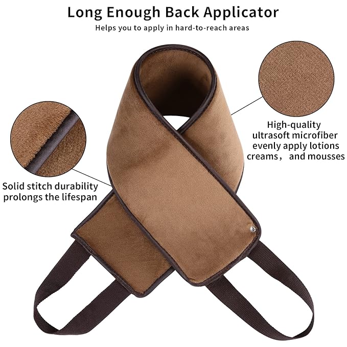 WLLHYF Self Tanning Mitt Applicator kit, Lotion Applicator For Back, Face Fake Tan Mitten, Ultra Soft Streak Free Reusable Tanning Glove for Self Tan (Brown)