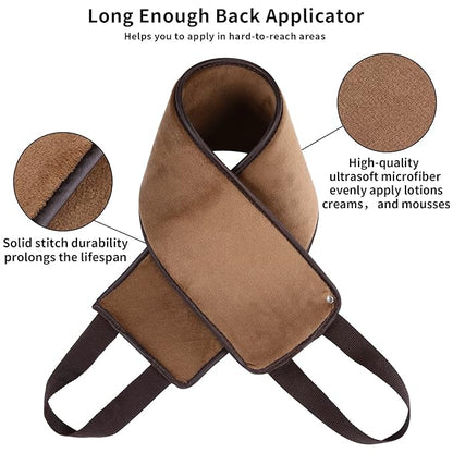 WLLHYF Self Tanning Mitt Applicator kit, Lotion Applicator For Back, Face Fake Tan Mitten, Ultra Soft Streak Free Reusable Tanning Glove for Self Tan (Brown)