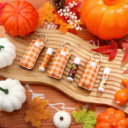 18 Sets Fall Pumpkin Lip Balm Bulk and Lip