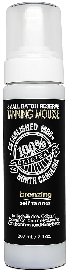 Dark Tanning Mousse w/Instant Bronzer by Famous Dave’s | Sunless Self Tanner | Organic & Natural Ingredients for Medium/Darker Skin Tones | Moisturizing Glow with Natural Tan Results