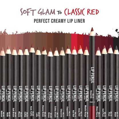 KISS New York Professional Slim Lip Pencil, Creamy Soft Lip Liner, Smooth Long-Lasting Rich Lip Color, Natural Lip Makeup, Water-Resistant Lip Crayon (Burgundy)