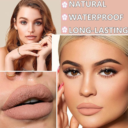Matte Nude Lipstick,Silky Velvet Nude Paper Tube Lipsticks Gloss,Waterproof