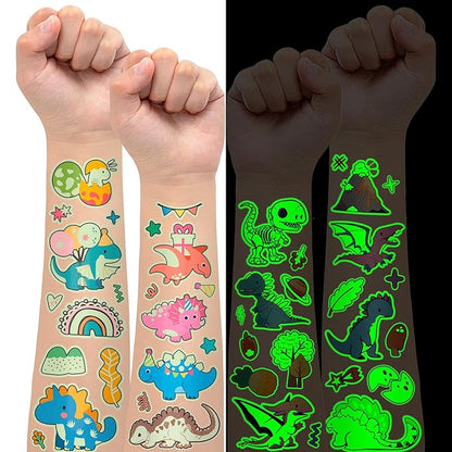 140+ Styles Luminous Kids Tattoos, Temporary Tattoo Stickers Games (Dinosaur)