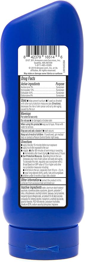 Amazon Brand - Solimo Sport Sunscreen Lotion, SPF 50, Formulated without Octinoxate & Oxybenzone, Broad Spectrum UVA/UVB Protection, 8 fl oz (Pack of 1)