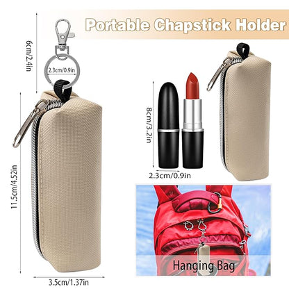 Chapstick Holder 6 Pcs Lip Balm Sleeve Pouch Portable Lipstick Holder Bag Clip-on Makeup Travel Accessories Great Stuffers Gift for Women