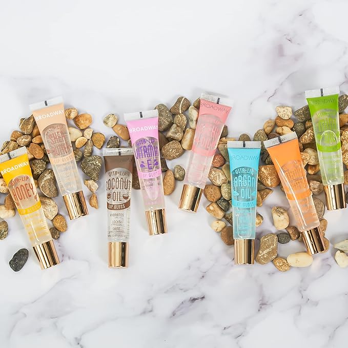 KISS Broadway Clear Lip Gloss 0.47oz/14ml 12Pcs (Coconut Oil)