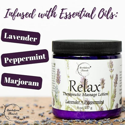 Relax Massage Lotion & Aromatherapy Pillow Spray | Massage Cream for Massage Therapy & Lavender Mist for Relaxation