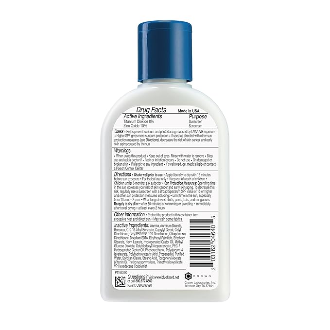 Blue Lizard Sensitive Mineral Sunscreen Lotion Bundle, SPF 50+, 3 oz Tube and 5 oz Bottle