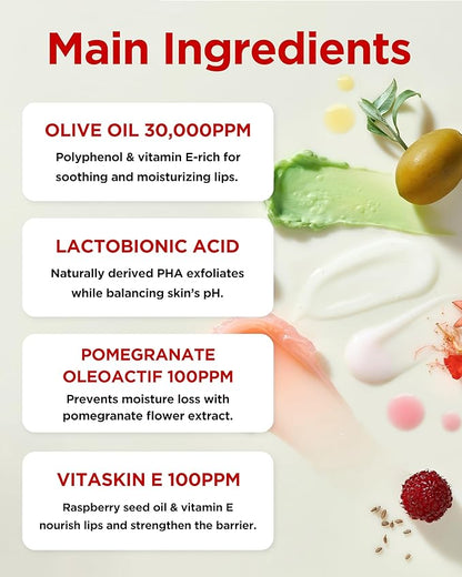 Vita Glazed Lip Mask – Korean Vegan Lip Scrub & Overnight Exfoliating Treatment for Dry, Chapped Lips – Hydrating, Plumping, Smoothing – Glazed Balm Texture, Non-Sticky, Fragrance-Free, 0.68oz