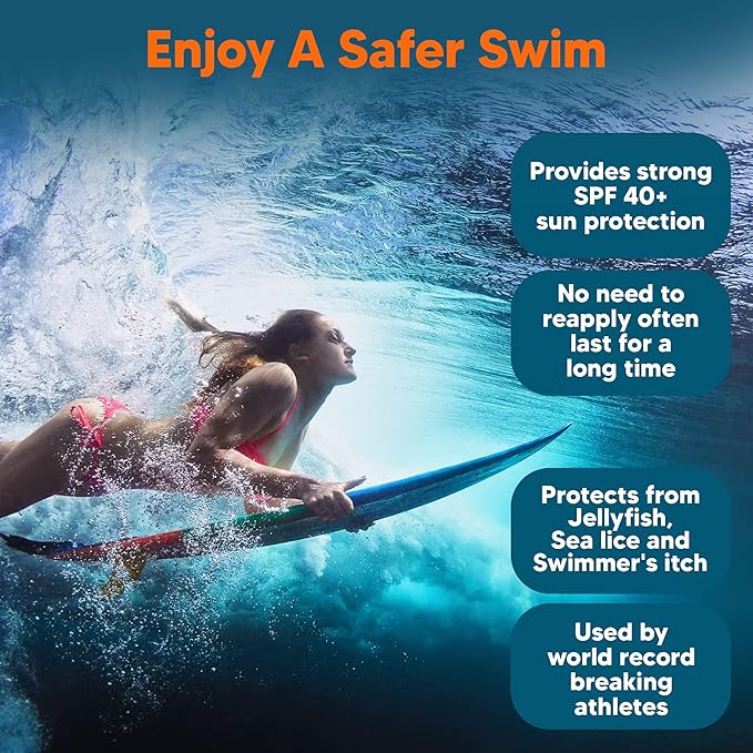 Safe Sea Jellyfish Sting-Blocking Sunscreen, SPF 40+ Spray 4 Fl oz, Waterproof, Biodegradable, Coral Reef-Safe – Body and Face Sunscreen, Anti-Jellyfish and Sea-Lice sting protection.