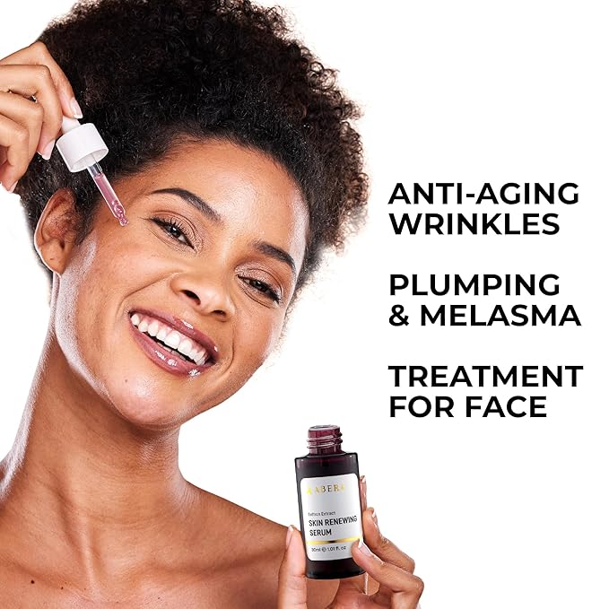 ABERA Skin Renewing Serum For Melasma Treatment, High-Potency Saffron Extract + Gift Curcumin Face Cleanser with Turmeric, Face Wash to Reduce Sebum (3 Boxes + Gift)