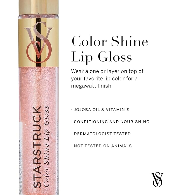 Victoria's Secret Color Shine Lip Gloss in Starstruck, Nourishing Lip Gloss for Women with Jojoba Oil & Vitamin E, Color Gloss